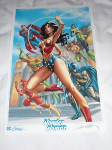 2022 SDCC WonderWoman Estampado Artístico #2 Firmado por J Scott Campbell 11X17 - Imagen 1 de 1
