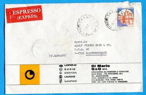 CASTELLI D'ITALIA £.1400 ISOLATO su lettera ESPRESSO per la GERMANIA (275840) - Imagen 1 de 2