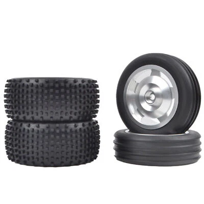 1/10 Aluminum Front / Rear Dish Wheel w/Tires 2WD Buggy Car ForTamiya DT02 /DT03 - Image 1 of 4