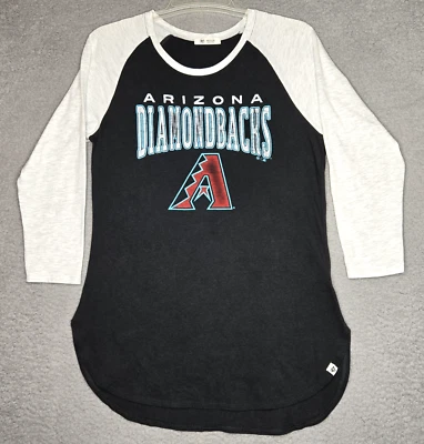 Arizona Diamondbacks Raglan 3/4 Sleeve T Shirt '47 Brand - Women's Medium Cotton - Image 1 of 4