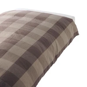MUJI Washed Duvet Cover Brown Check Queen Size 210 x 210 cm 83406998 - Picture 1 of 1