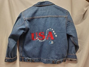Luna Pier Denim Jacket Size youth Small USA Gymnastics Embroidered on the back - Picture 1 of 3