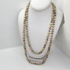 Gold Glass Pearl And Crystal Necklace