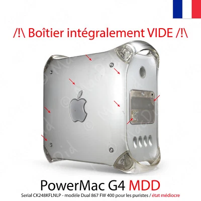 PowerMac G4 MDD Dual 867 FW 400 - Boitier intégralement VIDE  - état médiocre - Photo 1/2
