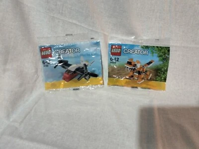 2 SEALED Lego Creator polybag 30189 30285 plane and tiger #ListingsInLights - Image 1 of 3
