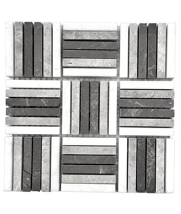 Mix Marble Mosaic Stripes Decorative Backsplash Insert Tile Backsplash Bathroom - Picture 1 of 2