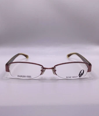 Nine West NW9338 1Y5 Pink Metal Semi Rim Optical Eyeglasses Frame 52-17-140 - Image 1 of 4