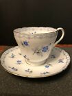 Shelley England Bone China Charm Blue Floral Tea Cup Saucer Gainsborough #13757