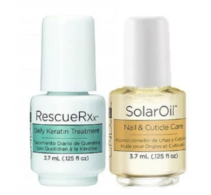 CND Mini Solar Oil & CND Mini RESCUE Rxx DAILY KERATIN TREATMENT FOR NAILS 3.7ml - Picture 1 of 3