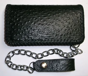 Biker Wallet Straußen Leder Optik handgemacht Geldbörse Geldbeutel starke Kette - Bild 1 von 3
