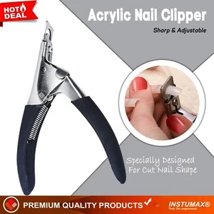 Black Acrylic Nail Clipper, Cutter for False Nails Tip Trimmer Art Manicure Tool - Picture 1 of 3