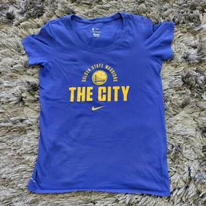 Camiseta para mujer Nike Dri-Fit Golden State Warriors azul medio The City Swoosh - Imagen 1 de 13