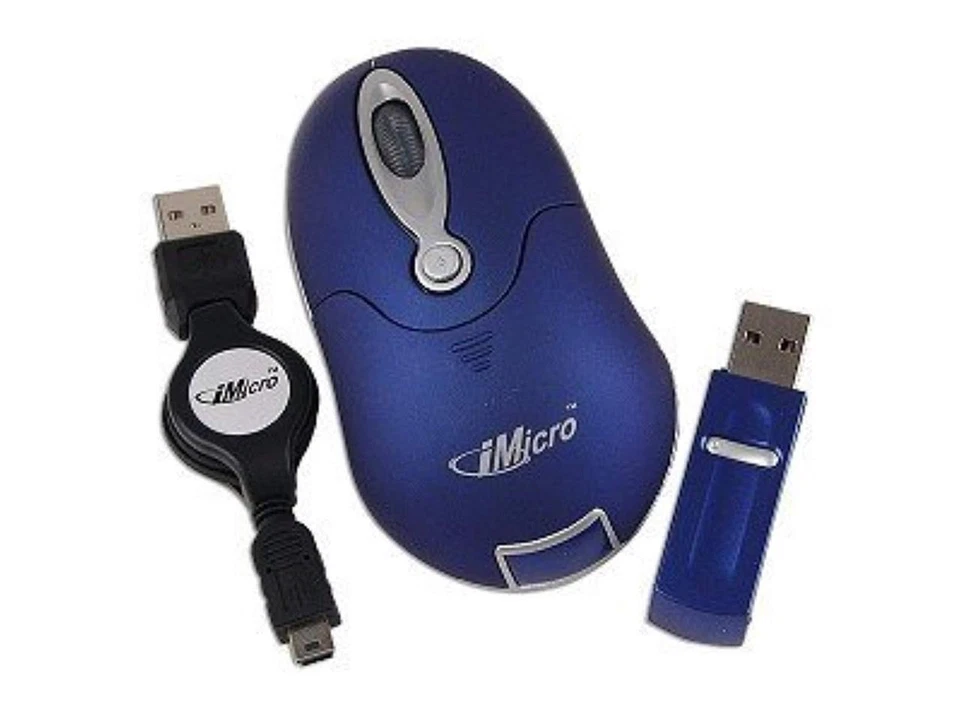 iMicro MO-16SBL 3D Wireless Optical Mouse Blue  - Image 1 of 2