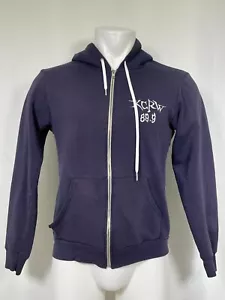 KCRW 89.9 Radio Santa Monica NPR Blue Full Zip Promo Hoodie Men's MEDIUM - Picture 1 of 12