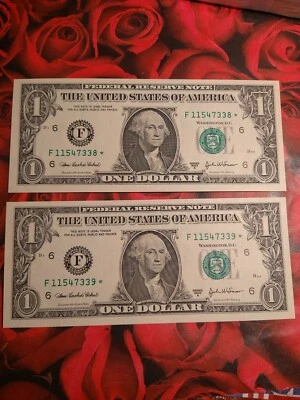 ⭐Series 2003A $1 F Atlanta BEP Sequential⭐Star Notes Numbers Crisp UNC COND  - Image 1 of 4