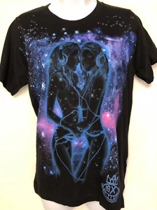 HOUS247 Black Galaxy Cotton Blend T-Shirt Size S - Picture 1 of 9