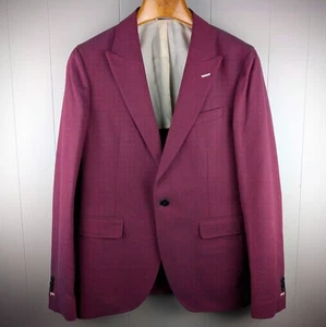 GANT RUGGER Burgundy Red Peak Lapel Single Button Blazer Sport Coat EU 50 $598 - Picture 1 of 6