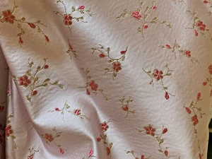 Pink Gold x2 Side Cherry Blossom Fabric Japanese Chinese Oriental Designer WANG - Picture 1 of 6