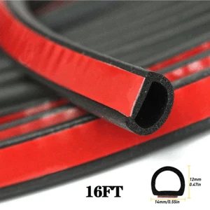 Universal Weatherstrip Small D-shape Car Door Rubber Weather Seal Hollow Strip - Picture 1 of 10