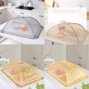 Cover Vegetable Cover Rectangle Dining Table Cover Foldable Food Cover Gold Gray - Picture 1 of 14