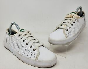 Keds Womens Sz 8.5 Kickstart Perf Leather Oxford Shoes White Green WH56115