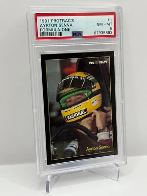 1991 Pro Trac Formula 1 One F1 Ayrton Senna #1 PSA 8 McLaren Pro Trac's Portrait - Image 1 of 2