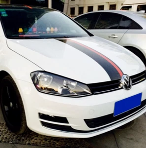 Car Sticker Rally Stripe 8'' for POLO Golf Gti Vinyl Hood Roof Rear Decal ZC1140 - Imagen 1 de 5