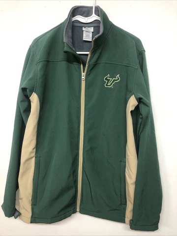 USF  bulls Jacket  Pro Edge  Men size Medium  Full Zip Green Cover