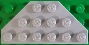 Lego 2419 Wedge Plate 3 x 6 Cut Corners Light Bluish Gray - Picture 1 of 4