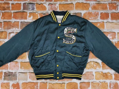 Chevignon Vintage Bomber Jacket Braves Spirit Sky League Metallic Gr: L Tip Top - Image 1 of 4