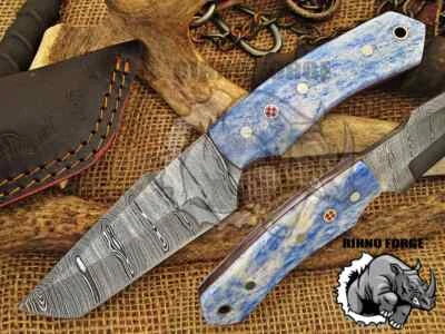 8 Inches Damascus Tanto Knife Handmade Damascus Steel Hunting Knife HH-08) - Image 1 of 4