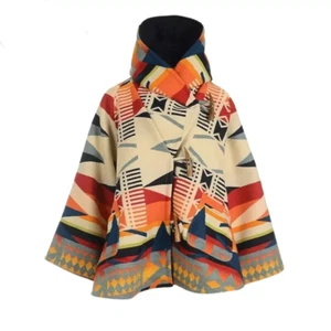 Damen Wollfleece Mantel Kralle Knopf Kapuze Jacke Poncho Mantel warm Oberbekleidung - Bild 1 von 10