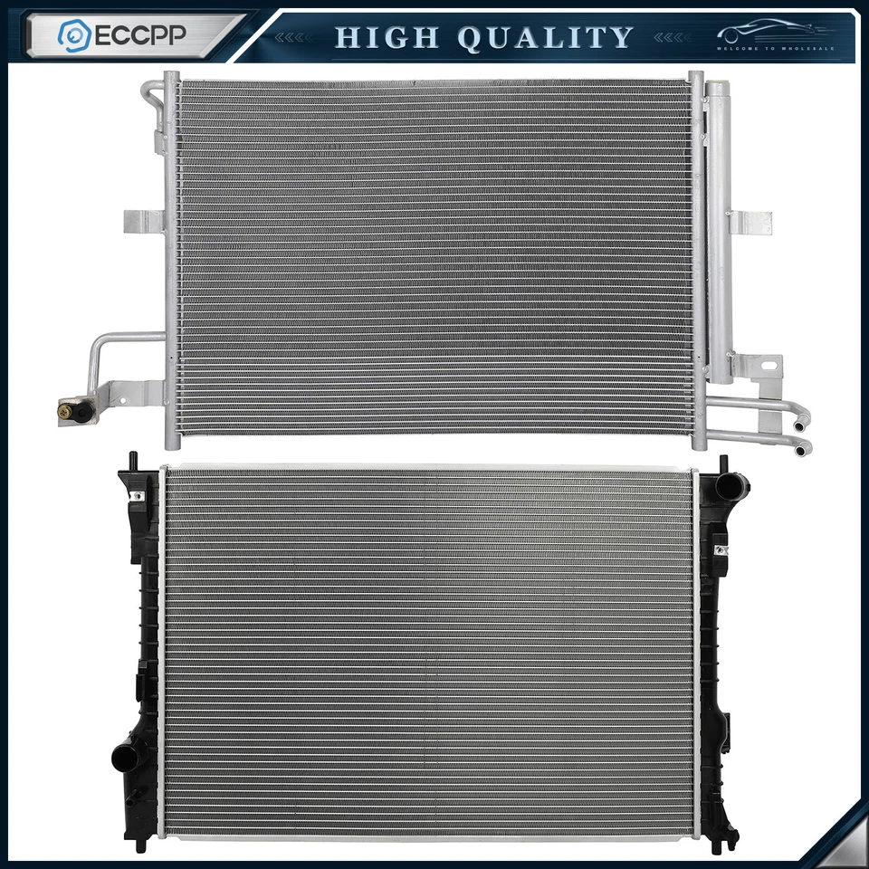 Aluminum Radiator & AC Condenser Cooling Kit For 2011 2012 13-19 Ford Explorer - Изображение 1 из 4