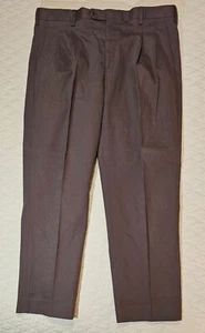 Paul Fredrick Anzughose Herren 38 x 30 khaki dunkel taupe plissiert Chino Hose neu mit Etikett - Bild 1 von 6