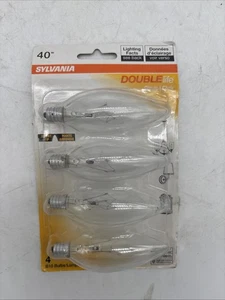 Sylvania Double Life 4 Pack Chandelier B10 Candelabra Base Blunt Tip - Picture 1 of 8