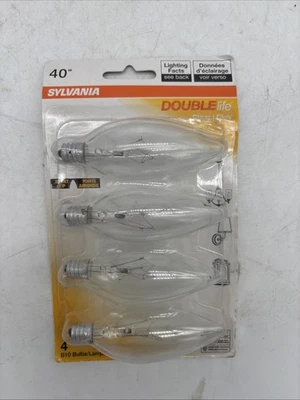 Sylvania Double Life 4 Pack Chandelier B10 Candelabra Base Blunt Tip - Image 1 of 4