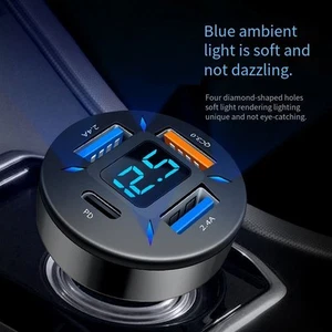 Ładowarka samochodowa 1X Nowa 12V / 24V Stop aluminium + PC Czarny Napięcie wejściowe 12-24V - Zdjęcie 1 z 12