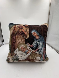 Krippe Jesuskind Heilige Nacht Wandteppich Überwurf Akzent Kissen Weihnachten Urlaub - Bild 1 von 9