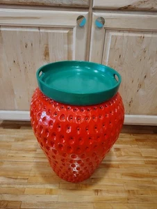 Sgabello frutta fragola supporto tavolino decorazione trendy Tiktok verde vassoio superiore carino - Foto 1 di 8