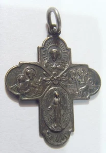 1920s antique catholic Saints Mary four ways religious cross pendant 54189 - Picture 1 of 3