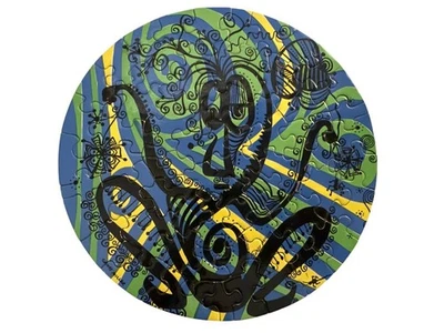 Sandy Miller Thingie Vtg Springbok 7" Round Mini 7" Jigsaw Puzzle Octopus - Image 1 of 4