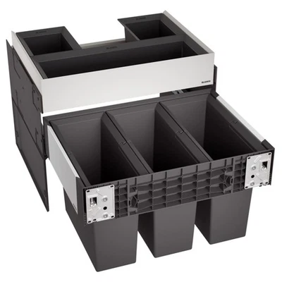 Einbau-Mülltrennsystem - schwarz-grau - 3 x 15 Liter - Bild 1 von 3