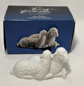 1983 Avon Nativity Collectibles THE SHEEP Porcelain Figurine Size 4” - Picture 1 of 8