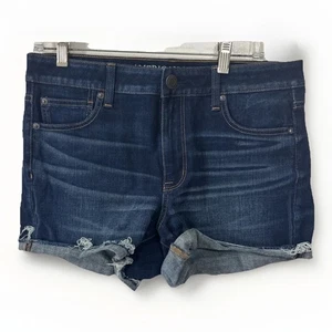 AMERICAN EAGLE Jean Shorts Women's 12 (33W) HIGH RISE SHORTIE 360 Super Stretch - Picture 1 of 12