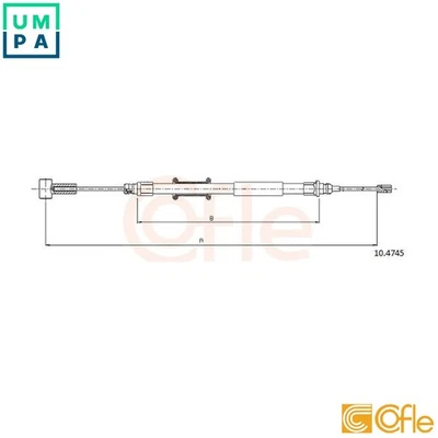 CABLE PULL PARKING BRAKE 10.4745 FOR PEUGEOT MANAGER/Platform/Chassis/Van/Bus - Image 1 of 4
