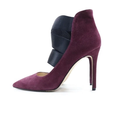 Vince Camuto Nigel Ameixa Couro Camurça Alça Elástica 4" Sapatos Salto Stiletto - 9,5 - Imagem 1 de 4