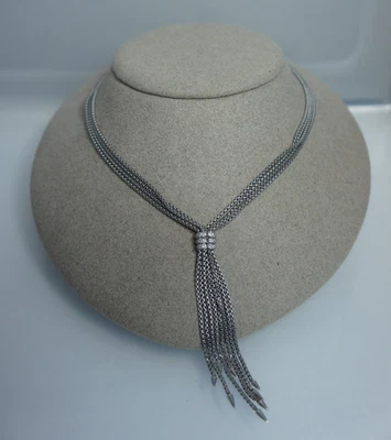 Collar David Yurman Pavé Diamante SAUCE 4 Hilos Diamante Lariat Palanca Borla Foto 1 de 4