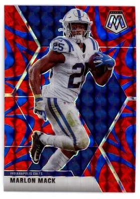 2020 Panini Mosaic Prizm Reactive Blue #92 Marlon Mack Indianapolis Colts - Image 1 of 2
