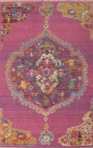 Pink/ Purple Oushak Living Room Area Rug Turkish Medallion Carpet 6x9 - Picture 1 of 10