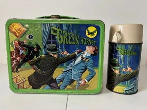 Vintage Green Hornet Lunchbox And Thermos 1967. Nice Bright Good Set - Picture 1 of 20
